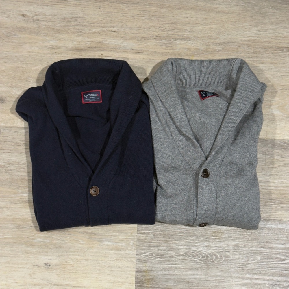 Set of two Untuckit Cardigans Blue Gray‎